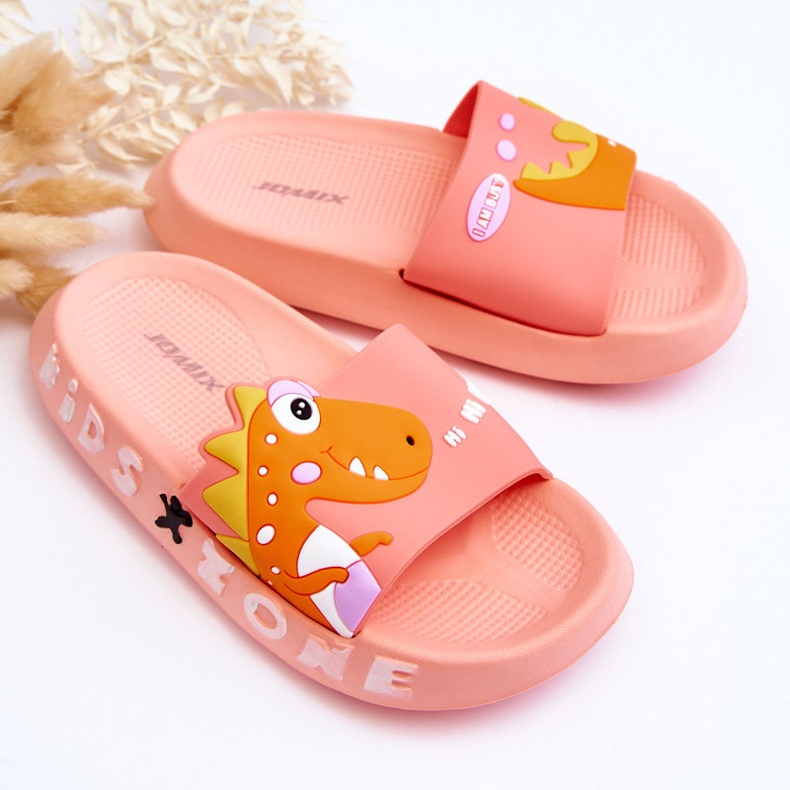 Pantofole in gommapiuma per bambini Dinosauro Rosa Chiaro Dario 2
