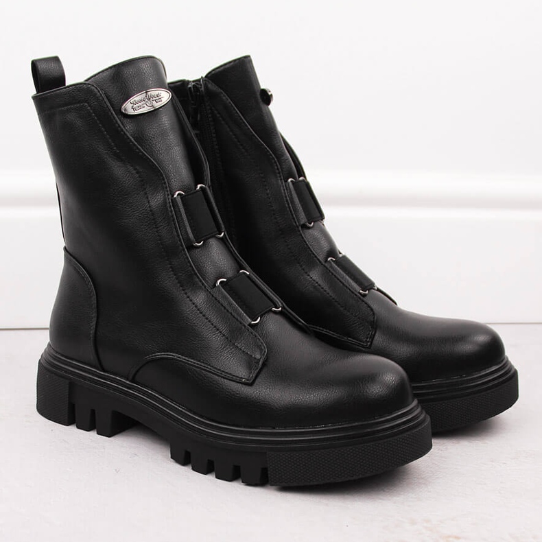 Stivali da donna neri sulla piattaforma Jezzi RMR2150-19 nero 2