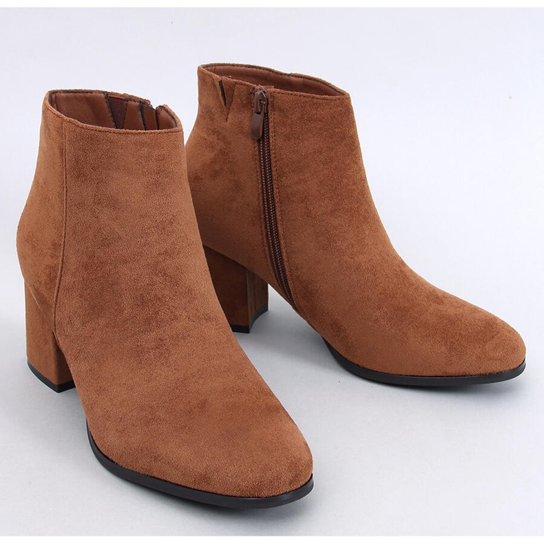 Stivaletti lisci con tacco alto Marple Camel marrone 1