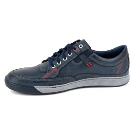 KOMODO Scarpe da uomo in pelle Casual 932k, blu navy 1