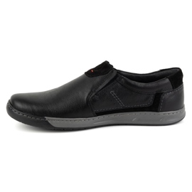 KOMODO Scarpe da uomo, mocassini in pelle 934K, colore nero 1