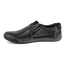 KOMODO Scarpe slip-on da uomo in pelle 934K, grigie grigio 1