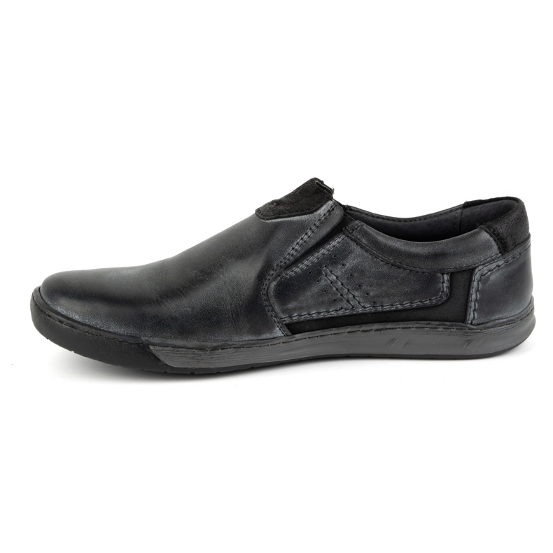 KOMODO Scarpe slip-on da uomo in pelle 934K, grigie grigio 1