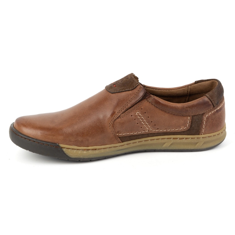 KOMODO Scarpe slip-on da uomo in pelle 934K marrone 1