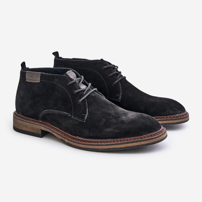 Stivali stringati da uomo in pelle scamosciata Big Star OO174146 Neri nero 1