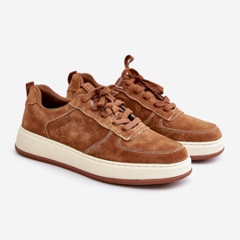Sneakers da uomo con plateau in pelle scamosciata Big Star OO174014 Marrone 1