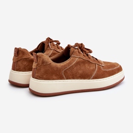 Sneakers da uomo con plateau in pelle scamosciata Big Star OO174014 Marrone 2
