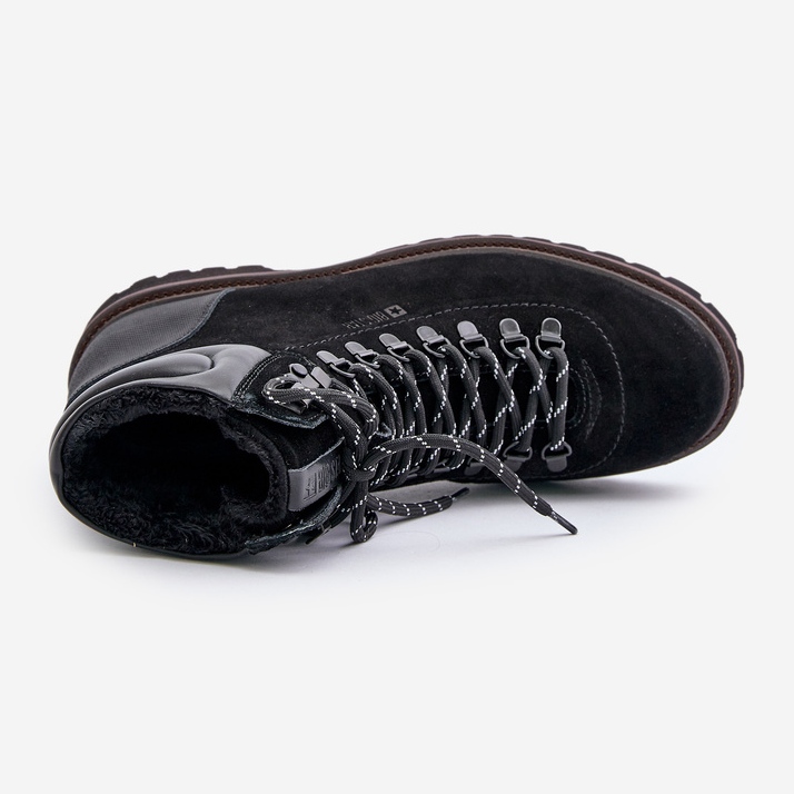 Stivali da uomo isolati in pelle scamosciata Big Star OO174643 Sistema Hi-Poly neri nero 2