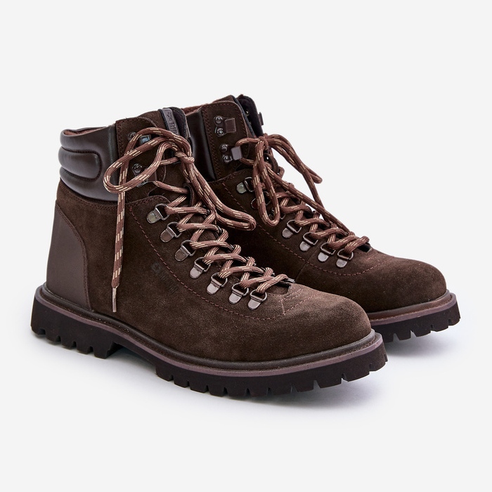 Stivali da uomo isolati in pelle scamosciata Big Star OO174644 Sistema Hi-Poly Marrone 1