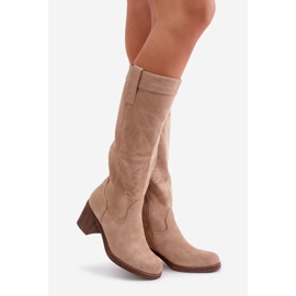 Stivali Sopra il Ginocchio da Donna con Tacco Alto, Erisorae Beige 1