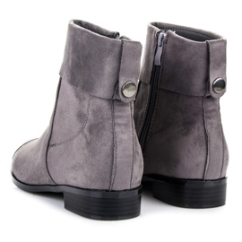 Ideal Shoes Stivaletti in camoscio con cerniera grigio 5
