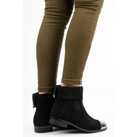 Ideal Shoes Stivaletti in camoscio con cerniera nero 2