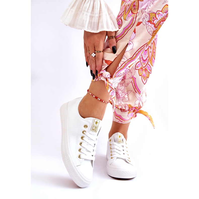News Sneakers Classiche da Donna Bianche e Oro Ecoma bianco 1