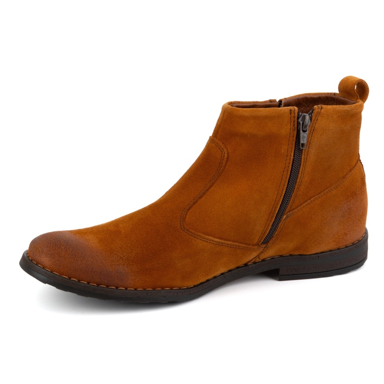 Olivier Stivaletti Chelsea da uomo in pelle 7939S rossi arancia 1