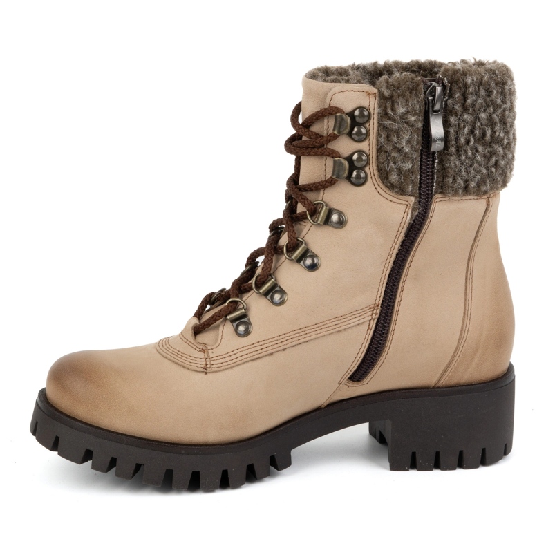 Olivier Stivali in pelle da donna, stivali invernali isolanti, 330BB, beige 1