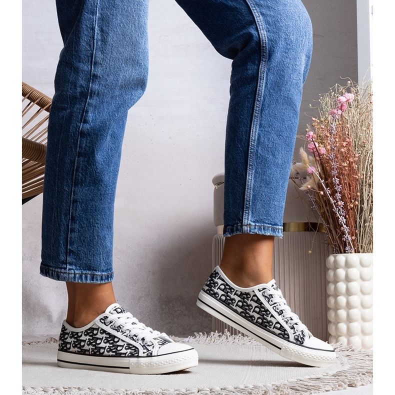 Sneakers bianche e nere da donna Rimmie bianca 1