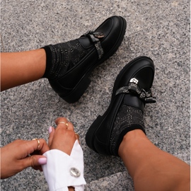 Mocassini da Donna Con Fiocco S.Barski HY42-331 Nero 2