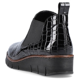 Stivali in pelle di serpente nera in vernice Rieker 53794-01 nero 1