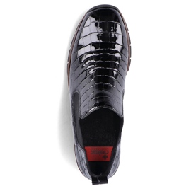 Stivali in pelle di serpente nera in vernice Rieker 53794-01 nero 2