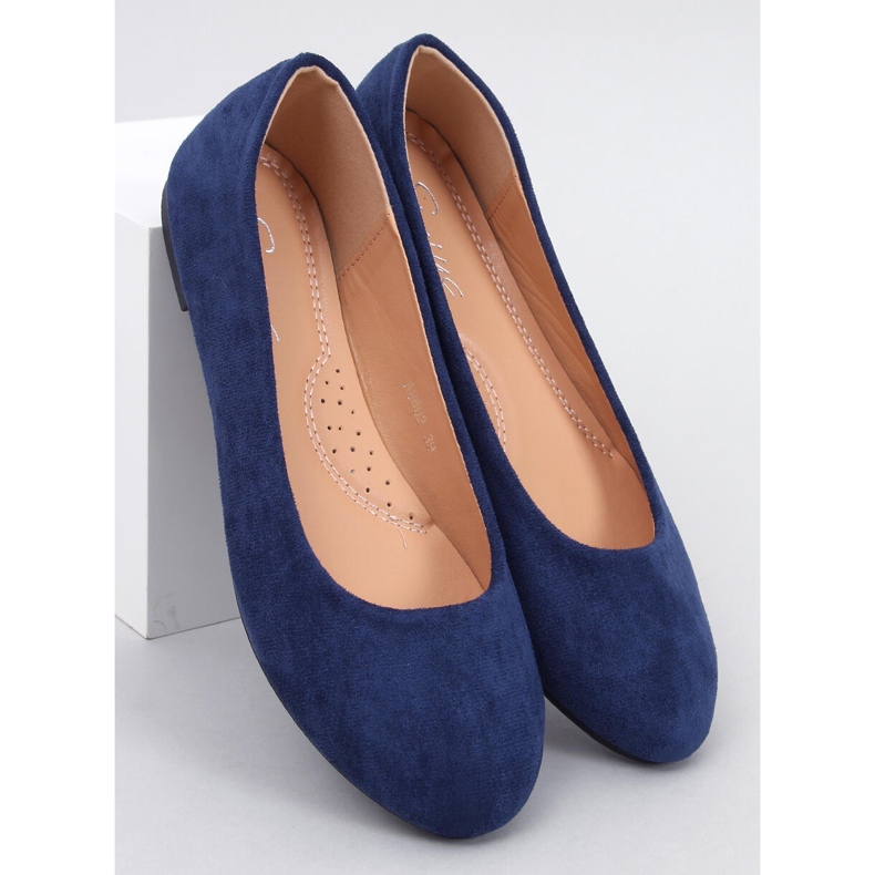Ballerine classiche in camoscio blu Sessa 1