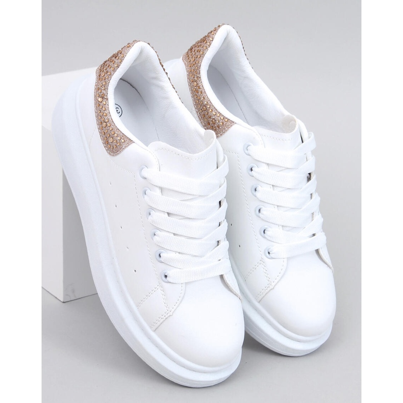 Sneaker Berdine con plateau color oro bianca 1