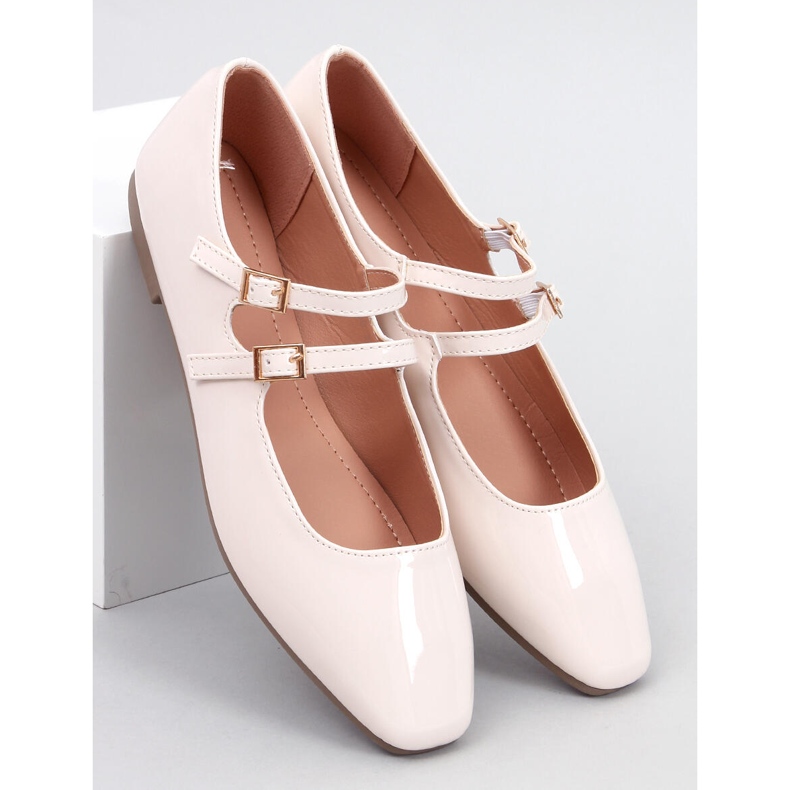 Ballerine in vernice Mary Jane Liths Beige 1