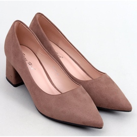 Décolleté Farrin Khaki con tacco basso marrone 1