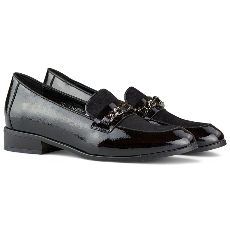 Scarpe classiche da donna in vernice nera nero 1