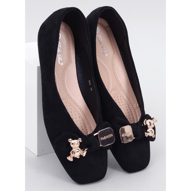 Ballerine Cranny nere con orsetto dorato nero 1