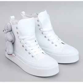 Rooks Scarpe da ginnastica bianche con orsetto bianco 1