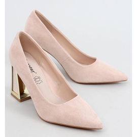 Constie Décolleté geometriche beige con tacco alto 1