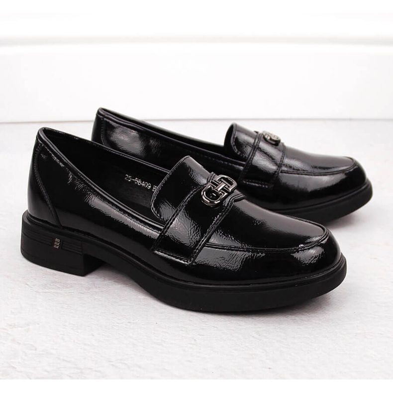 Mocassini da donna in vernice, neri, Vinceza 58409 nero 2