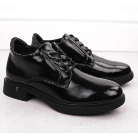 Stivaletti da donna in vernice nera Vinceza 58413 nero 2
