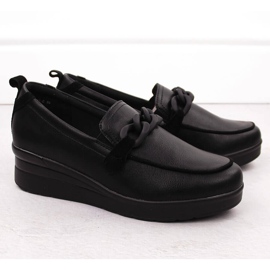 Scarpe da donna in pelle con catena, nere Sergio Leone PB231-S nero 2
