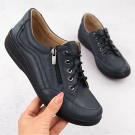 Comode scarpe da donna in pelle, blu navy Helios 411 1