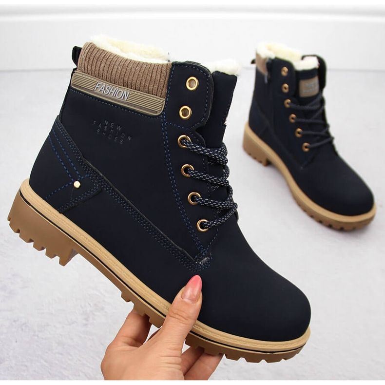 Stivali da donna blu navy Potocki 97301 1