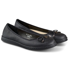 Ballerine da donna nere con sottopiede in pelle, scarpe da donna comode nero 1