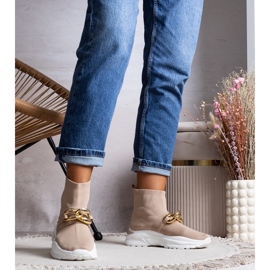 Sneakers marroni con catena Taryn beige 1