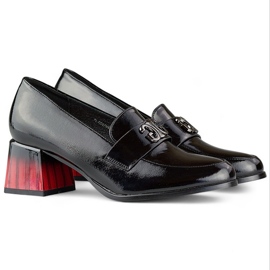 Décolleté da donna in vernice nera con tacco alto, scarpe da donna nero 1