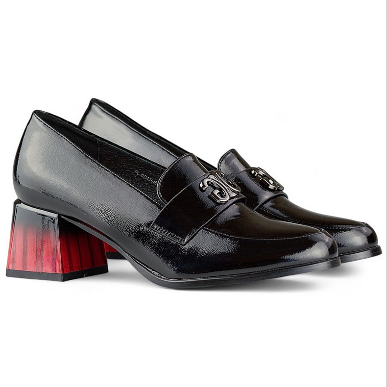 Décolleté da donna in vernice nera con tacco alto, scarpe da donna nero 1