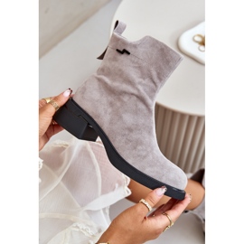 Stivali da donna isolanti in pelle scamosciata naturale con cerniera, Grigio Vinceza 66696 2