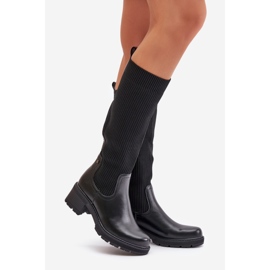 Stivali slip-on Vaimi neri con tomaia elastica sopra il ginocchio nero 1