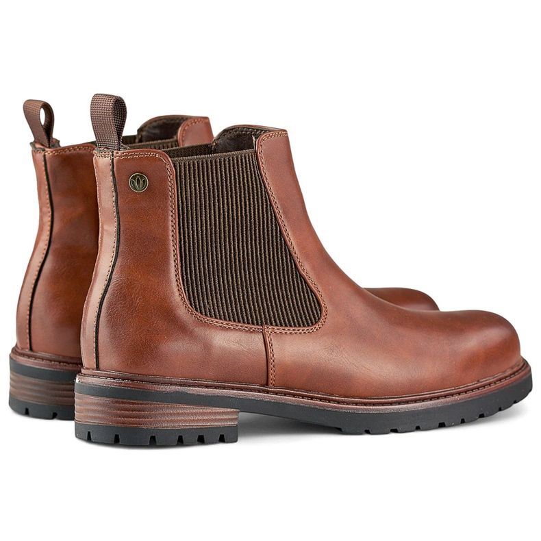 Stivaletti Chelsea da donna marroni con suola piatta, stivali marroni marrone 1