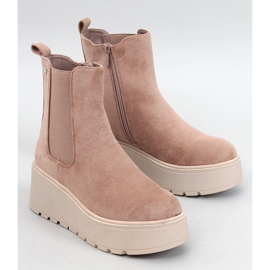 Stivaletti Chelsea con plateau Ronda Khaki beige 1