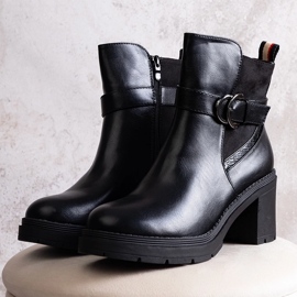 Stivaletti Mirka neri con tacco alto nero 1