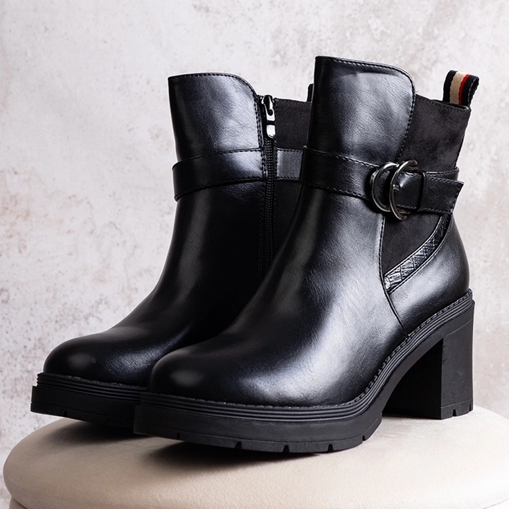 Stivaletti Mirka neri con tacco alto nero 1