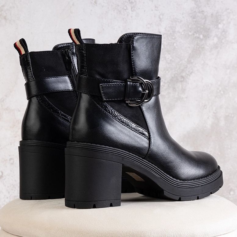 Stivaletti Mirka neri con tacco alto nero 2