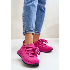 Sneakers da Donna in Camoscio Con Allacciatura Spessa Artiker 54C1461 Fucsia rosa 2