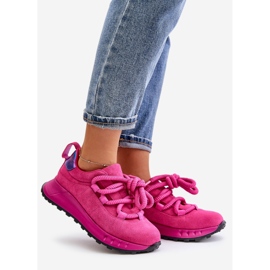 Sneakers da Donna in Camoscio Con Allacciatura Spessa Artiker 54C1461 Fucsia rosa 1