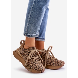 Sneakers da Donna in Pelle Scamosciata con Plateau Con Allacciatura Spessa Leopardata Artiker 55C0135 Marrone 1